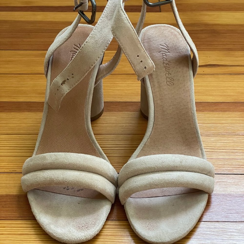 MADEWELL Block Heel Sandals - Cream Size 8